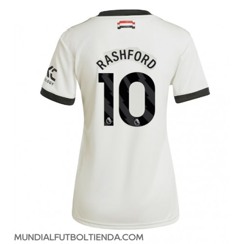 Camiseta Manchester United Marcus Rashford #10 Tercera Equipación Replica 2024-25 para mujer mangas cortas